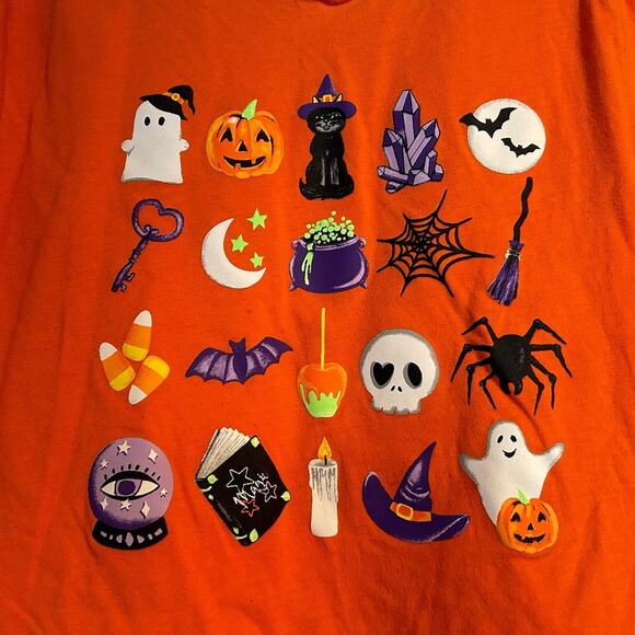 Halloween Graphic Tee, Orange, Size M (7/8), Gender Neutral - Picture 2 of 6